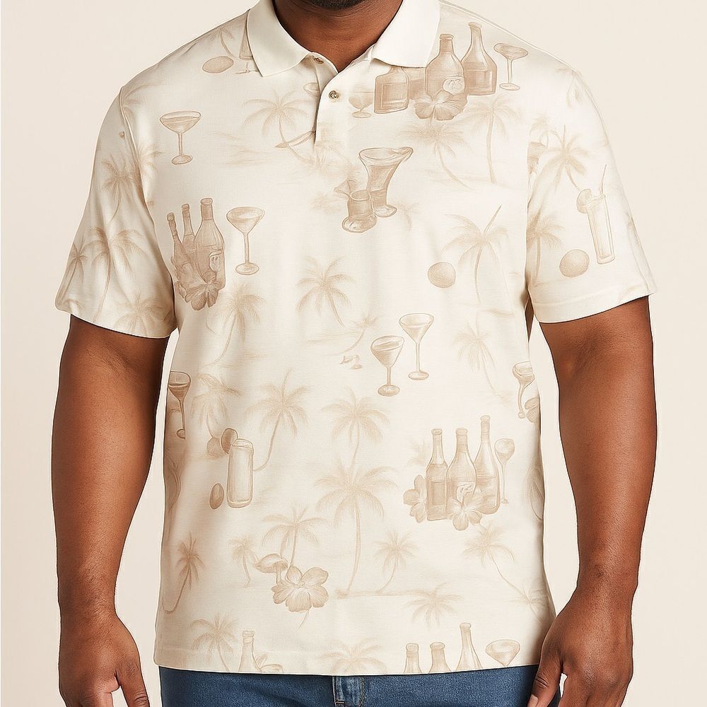 The Skins Game Mercerized Waffle Cotton Cocktail Men’s Polo Shirt Size XXL